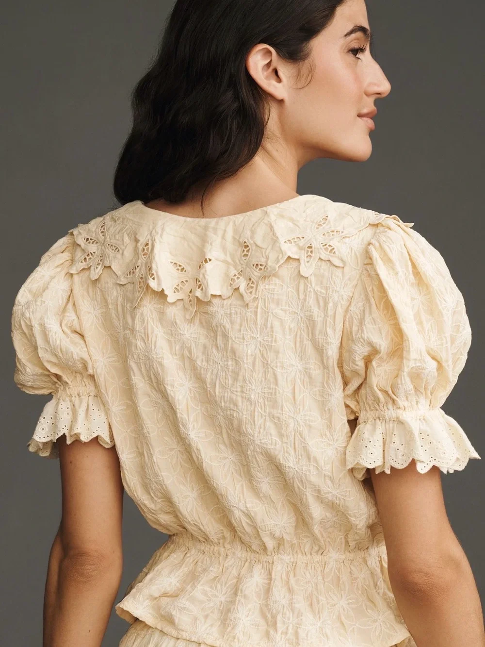 Anthropologie Jacquie the Label Janice Puff Sleeve Ruffled set - Picture 3 of 5